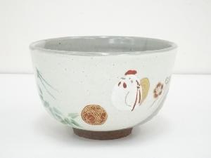 桂山造　色絵干支酉茶碗